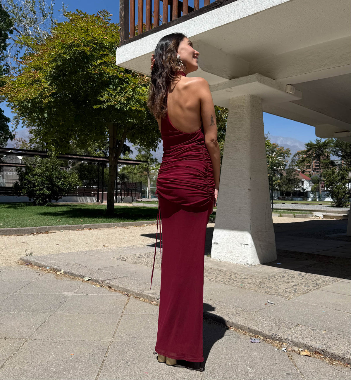Vestido largo Consuelo burdeo, foto 5 de 8