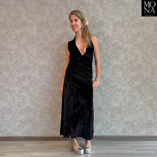 VESTIDO LARGO DONNA NEGRO