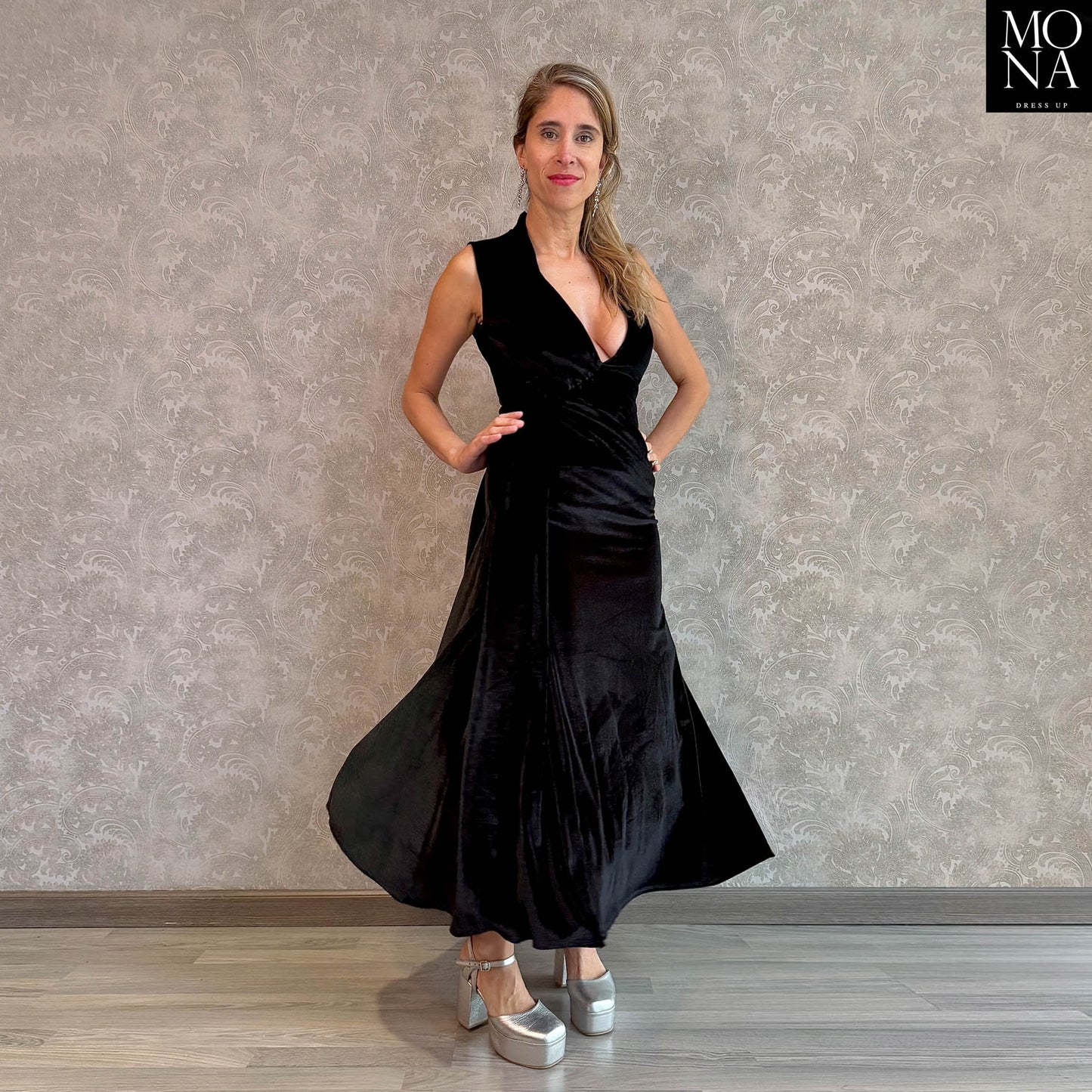 VESTIDO LARGO DONNA NEGRO