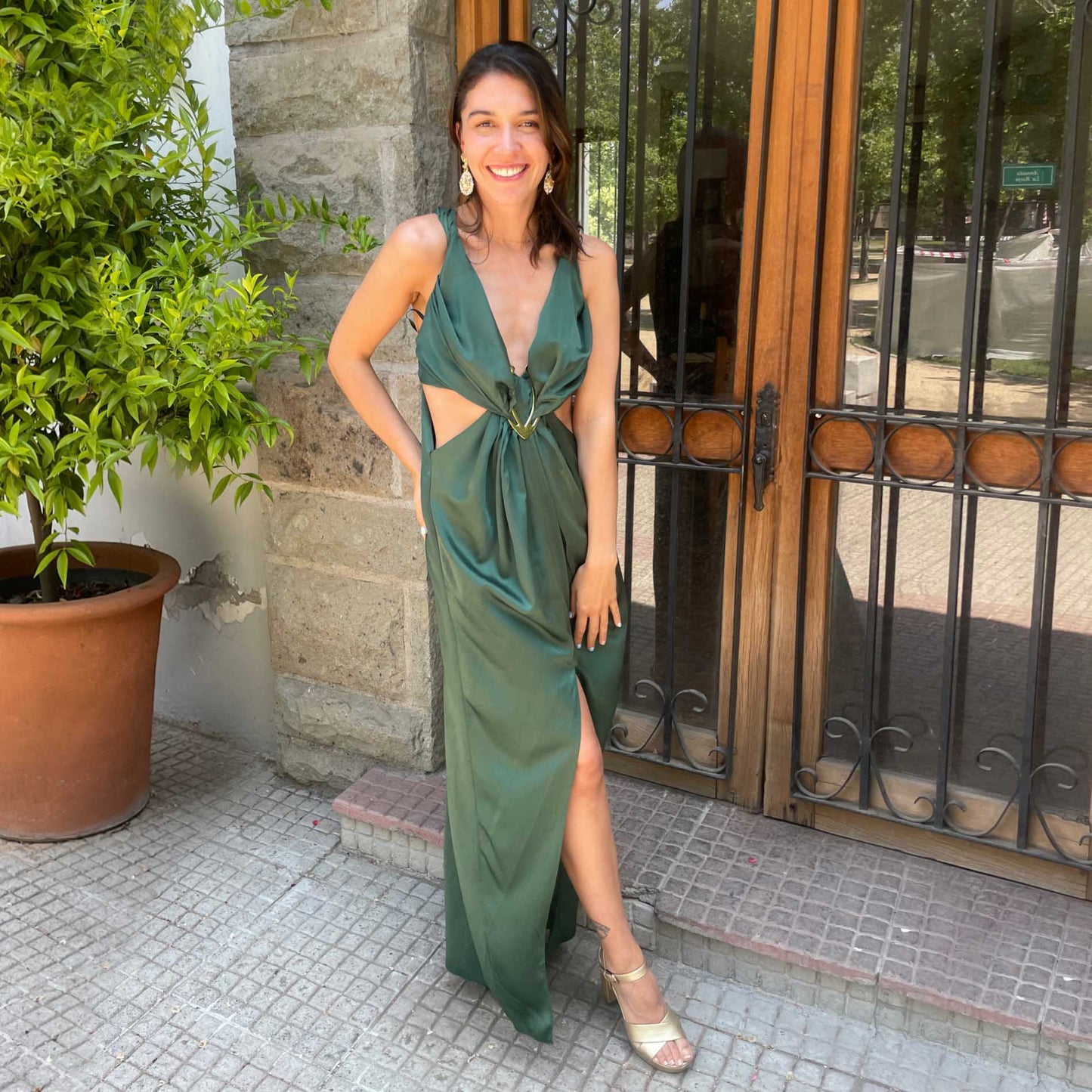 VESTIDO LARGO CLARA VERDE