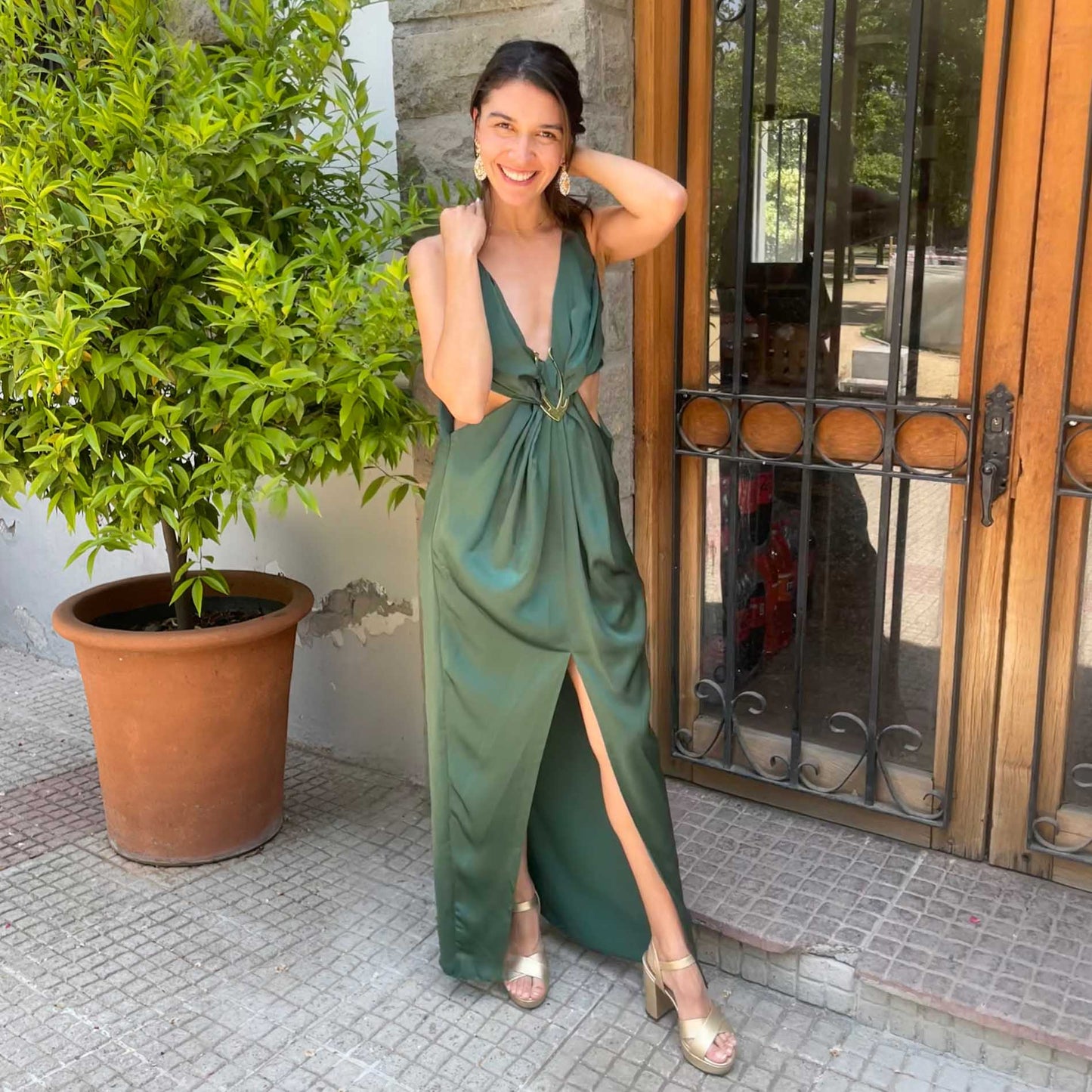 VESTIDO LARGO CLARA VERDE