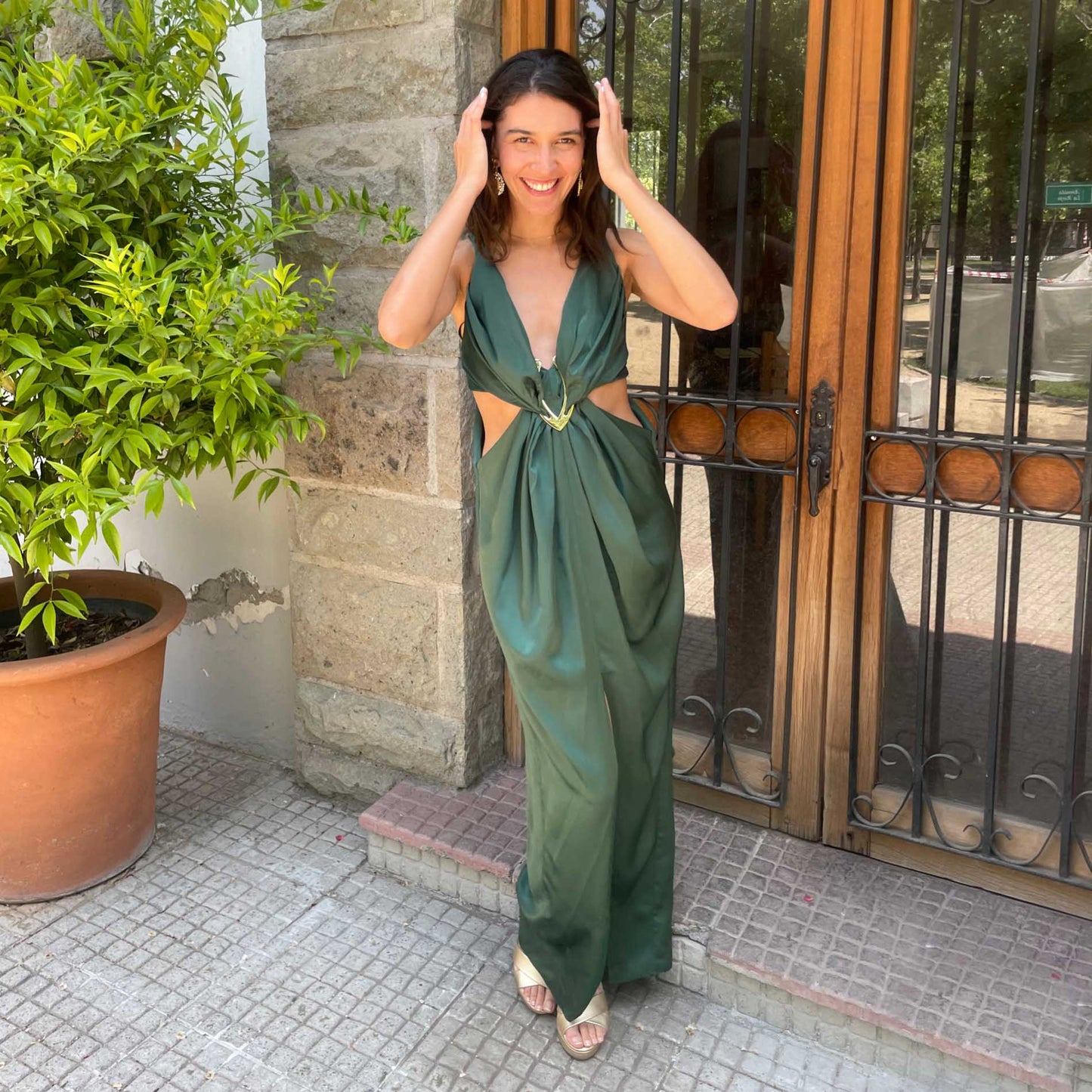 VESTIDO LARGO CLARA VERDE