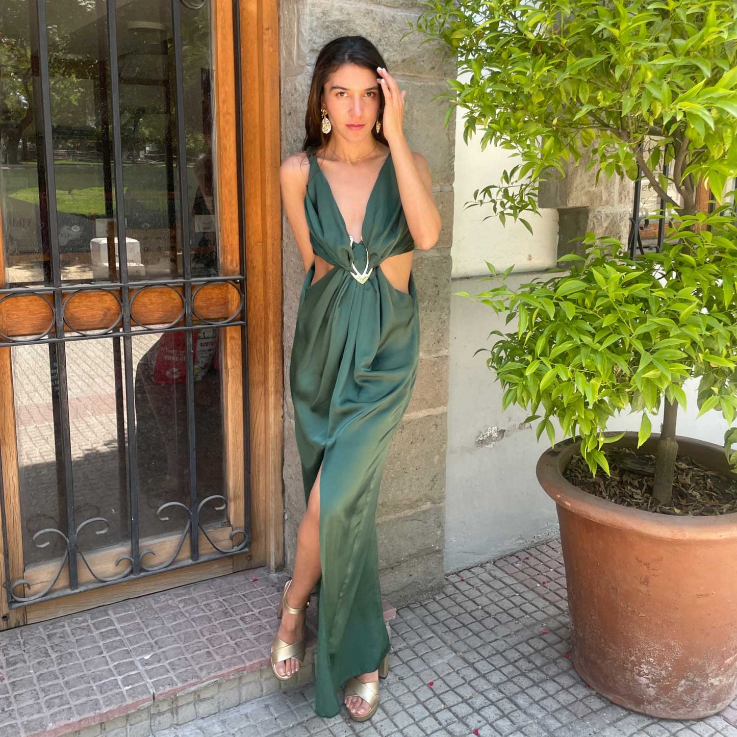 VESTIDO LARGO CLARA VERDE