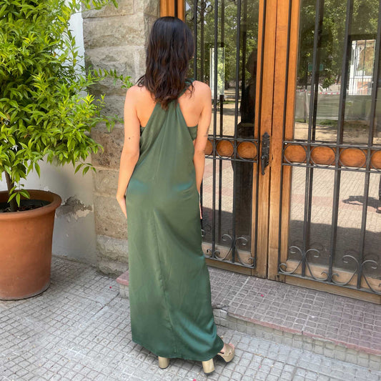 VESTIDO LARGO CLARA VERDE
