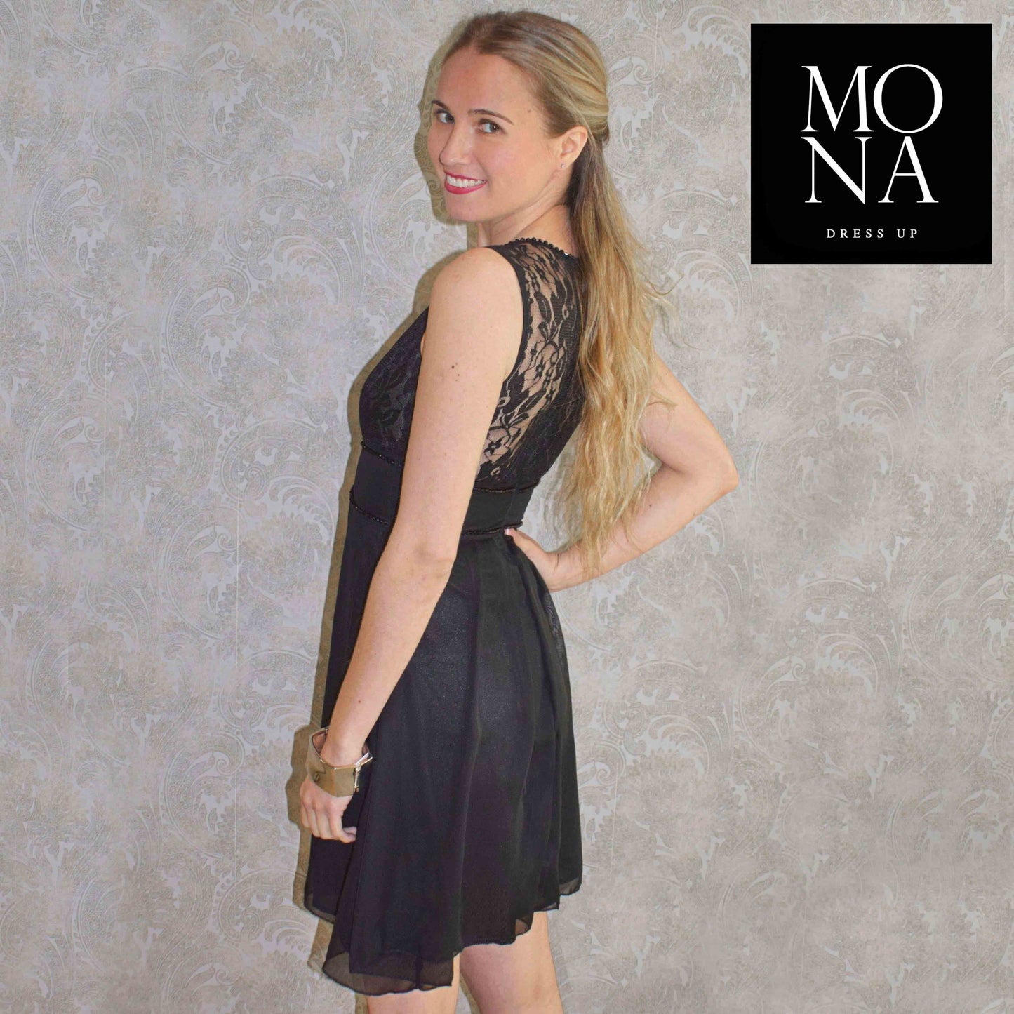 VESTIDO CORTO GRISEL NEGRO