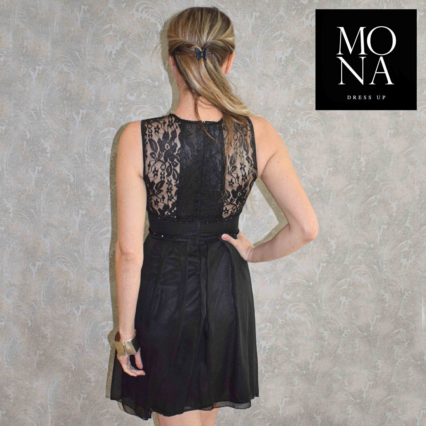 VESTIDO CORTO GRISEL NEGRO