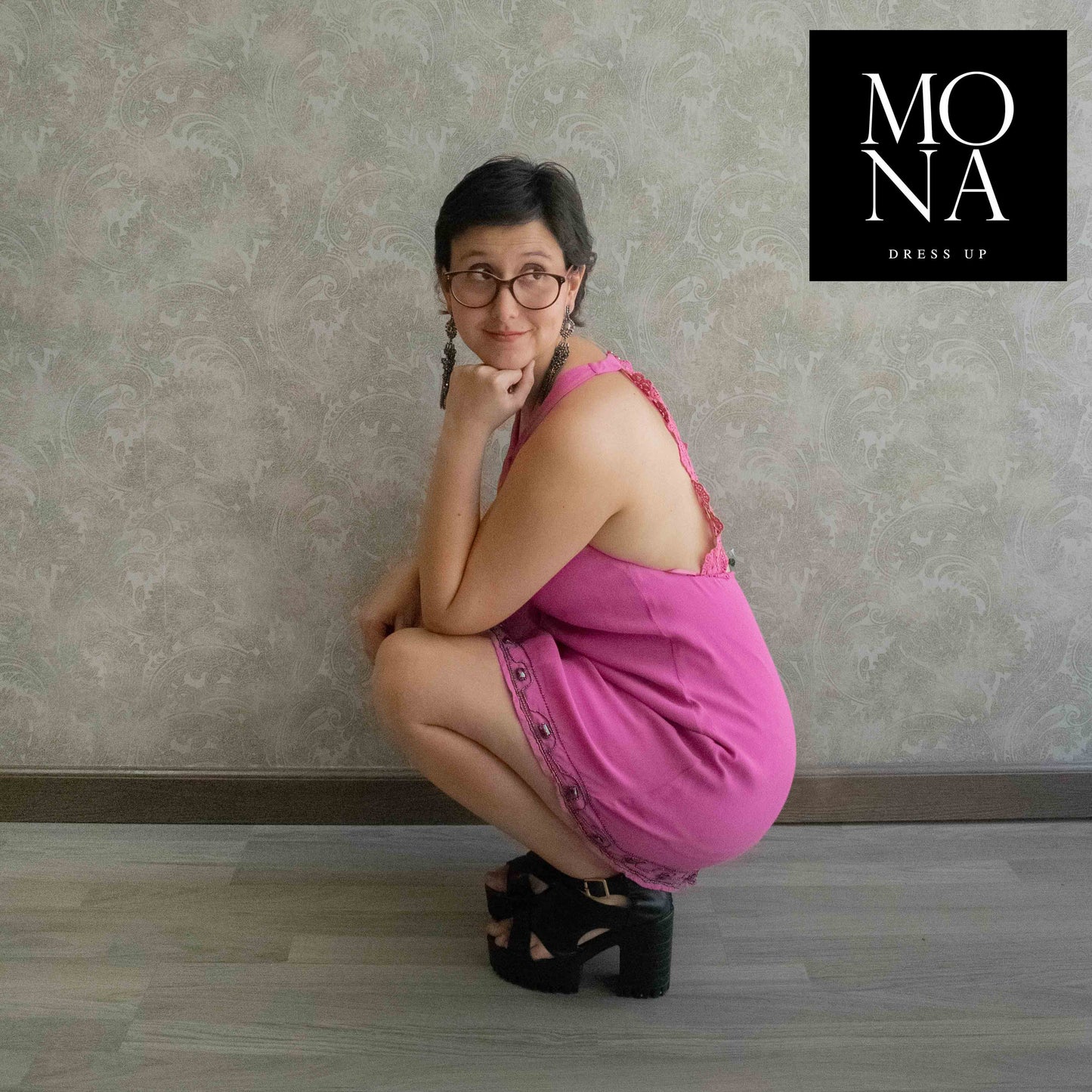 VESTIDO CORTO ESTHER ROSA