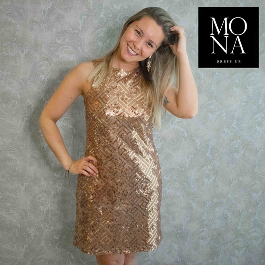 VESTIDO CORTO INES DORADO