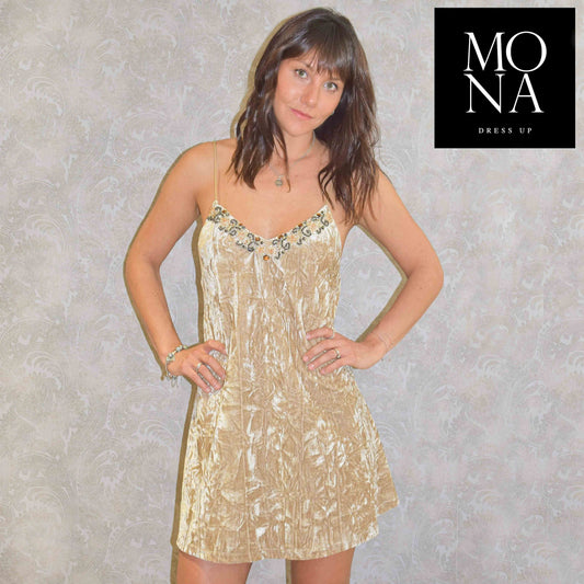 VESTIDO CORTO LUCRECIA BEIGE