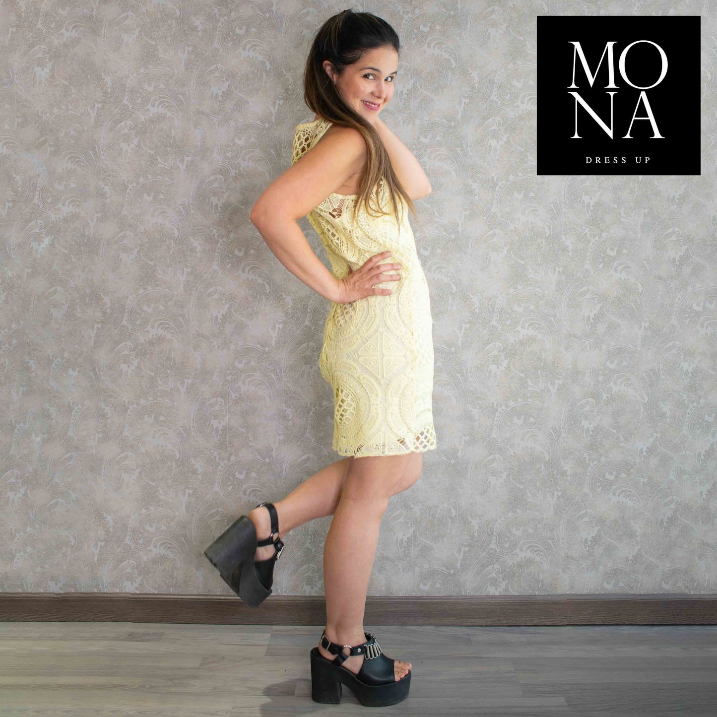 VESTIDO CORTO BOLOGNA AMARILLO