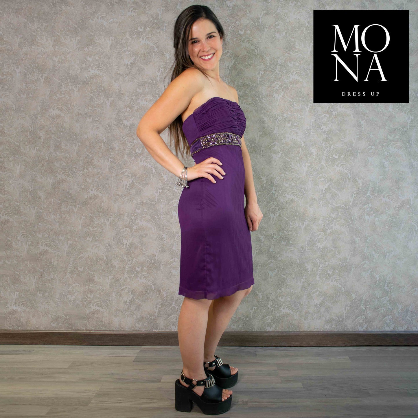 VESTIDO CORTO ALESSA MORADO