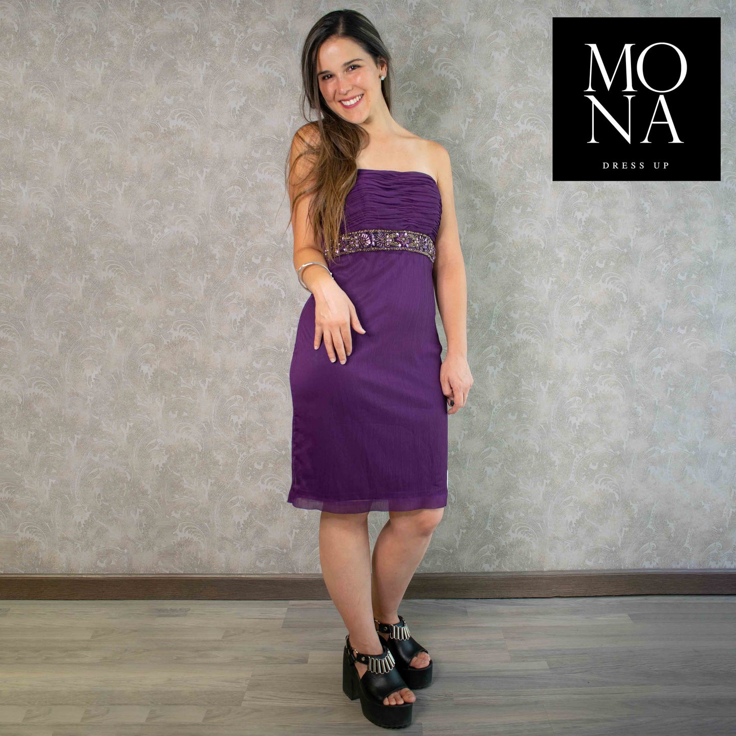 VESTIDO CORTO ALESSA MORADO