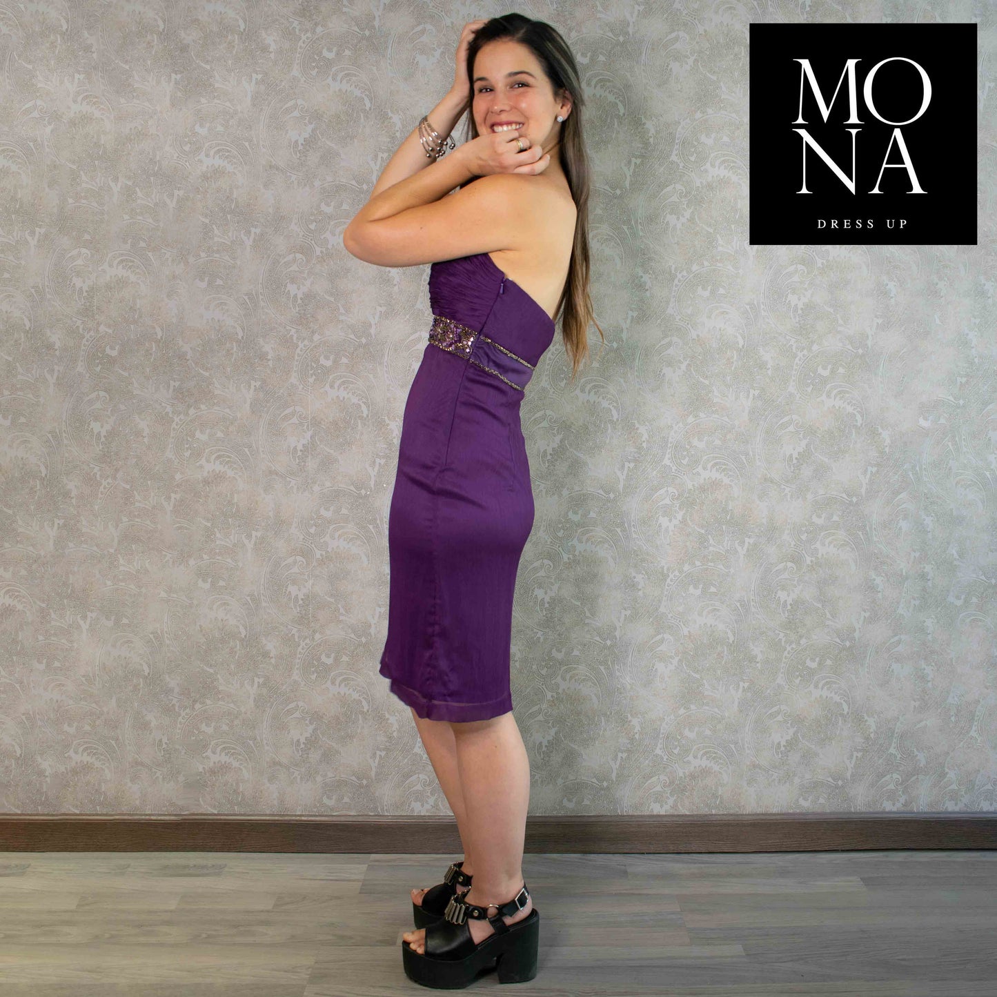 VESTIDO CORTO ALESSA MORADO