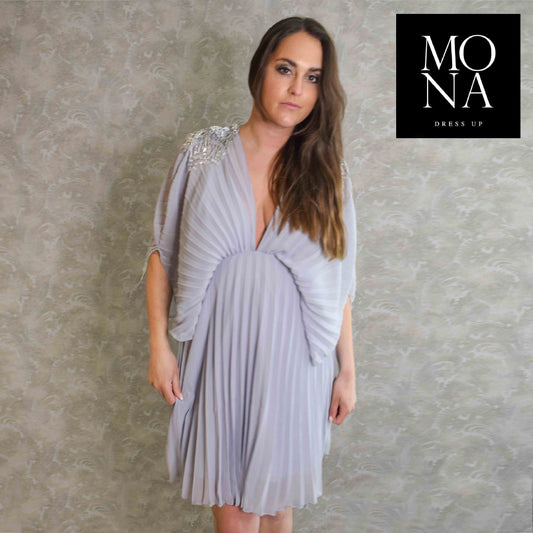 VESTIDO CORTO MICAELA AZUL CIELO