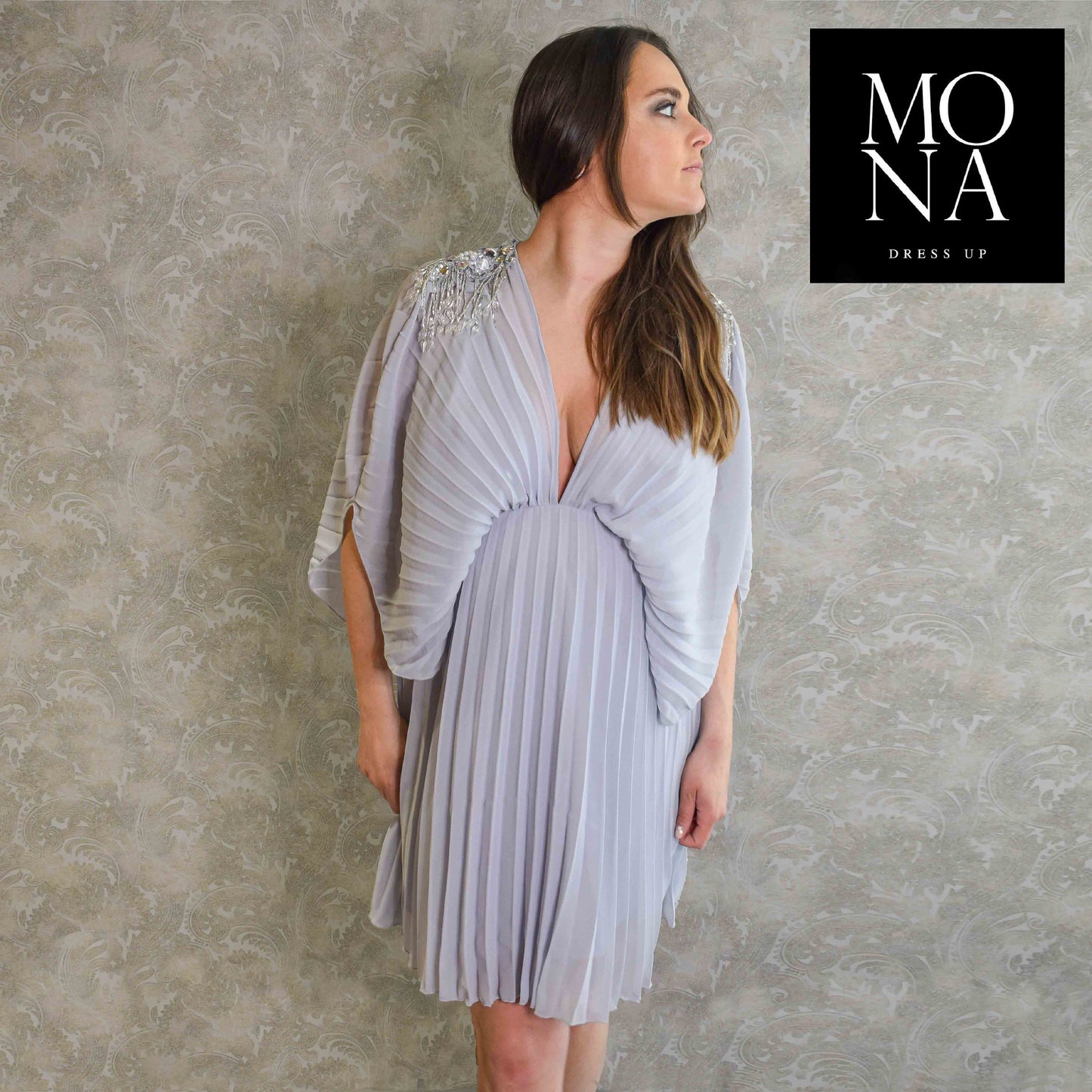 VESTIDO CORTO MICAELA AZUL CIELO