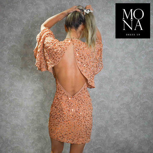 VESTIDO CORTO MIRANDA DAMASCO