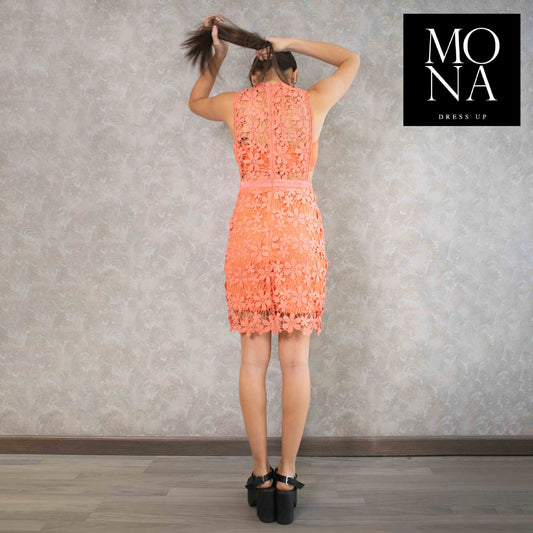 VESTIDO CORTO MARU SALMÓN