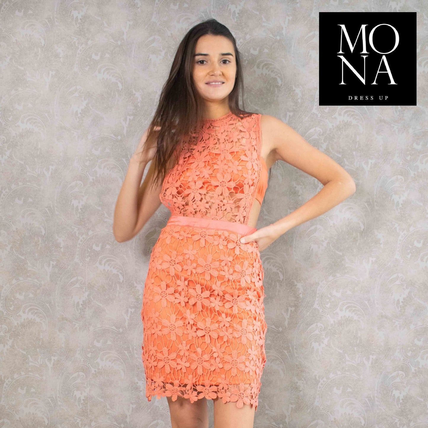 VESTIDO CORTO MARU SALMÓN