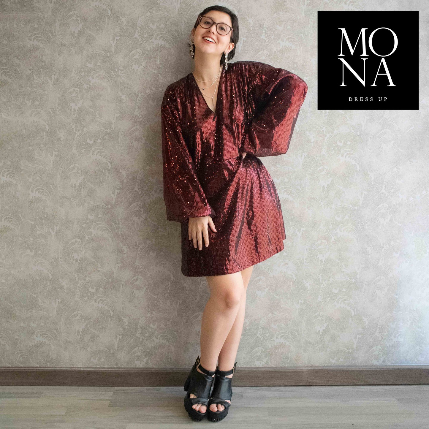 VESTIDO CORTO ANGIE BURDEO