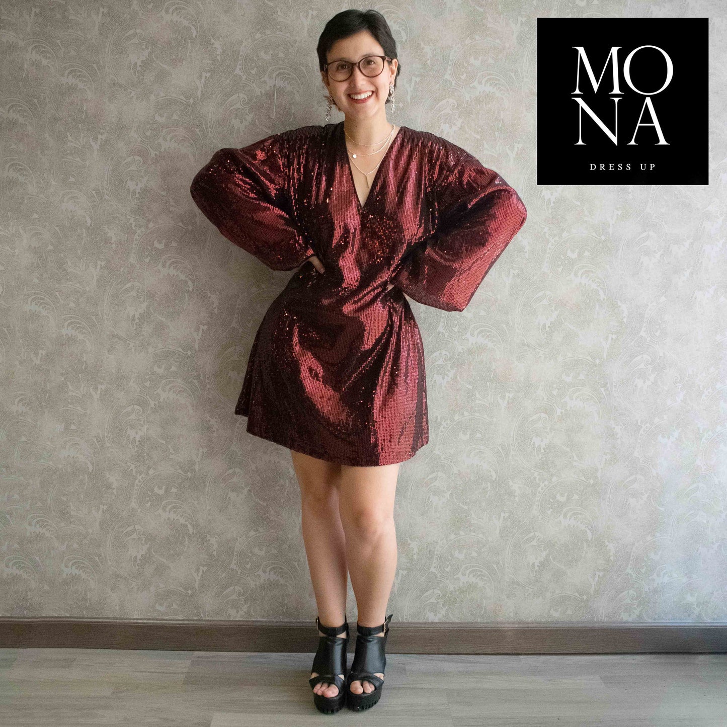 VESTIDO CORTO ANGIE BURDEO