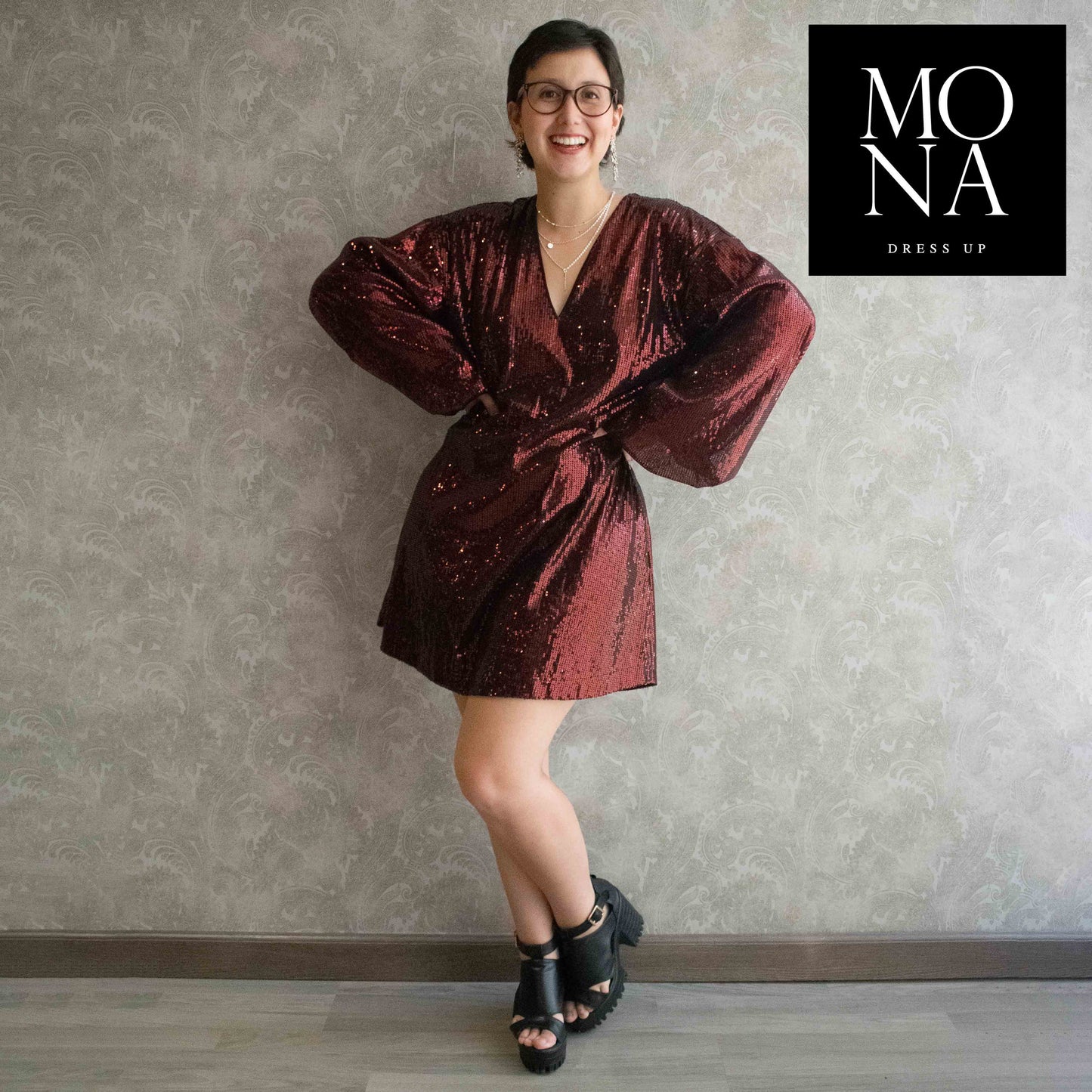 VESTIDO CORTO ANGIE BURDEO