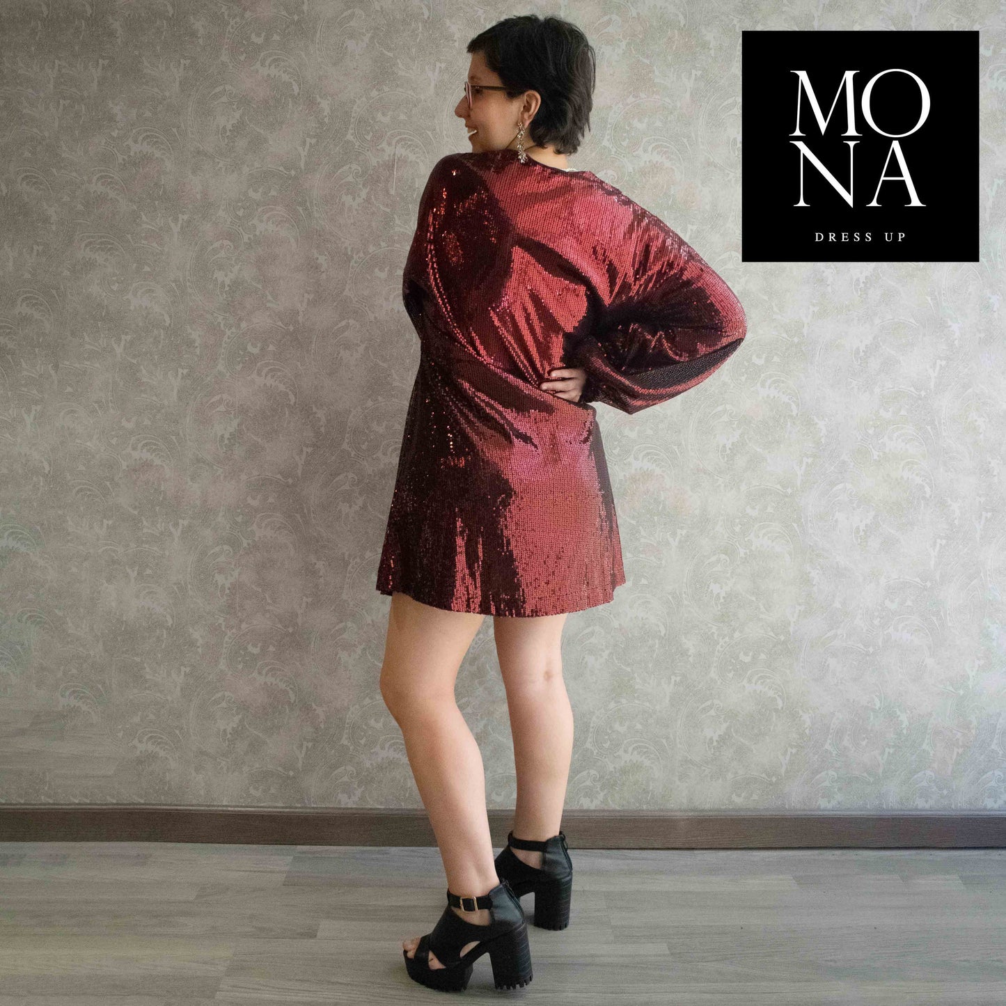 VESTIDO CORTO ANGIE BURDEO