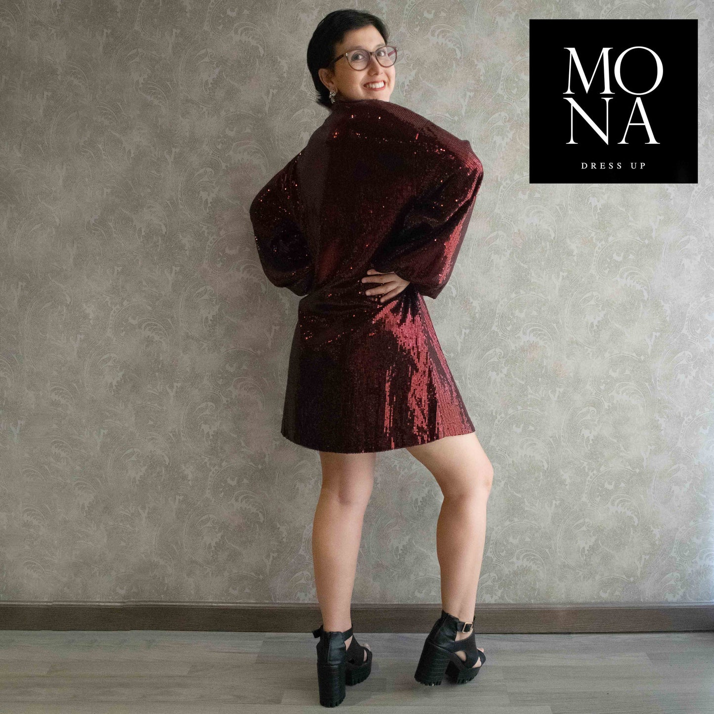 VESTIDO CORTO ANGIE BURDEO