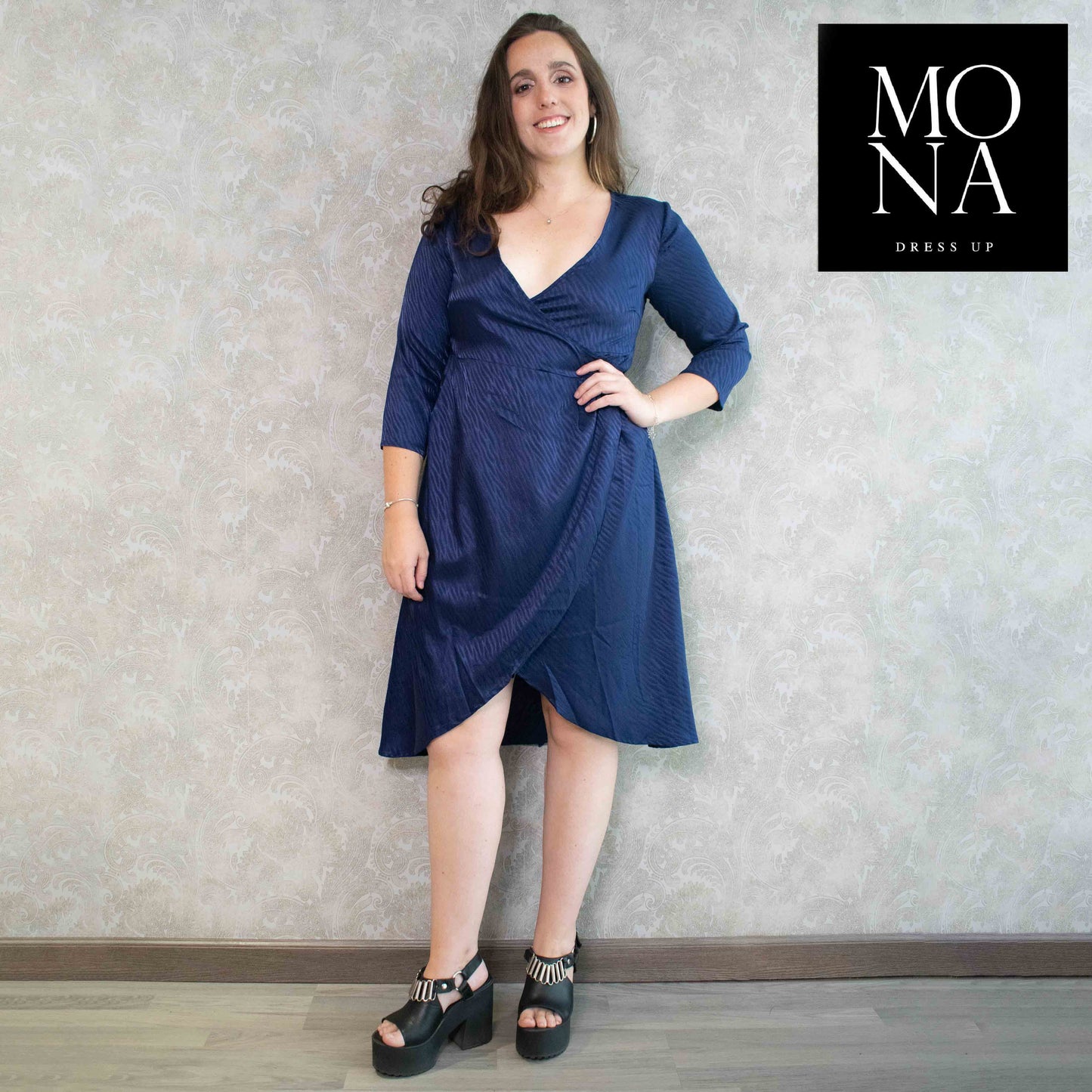 VESTIDO CORTO MILENA AZUL MARINO