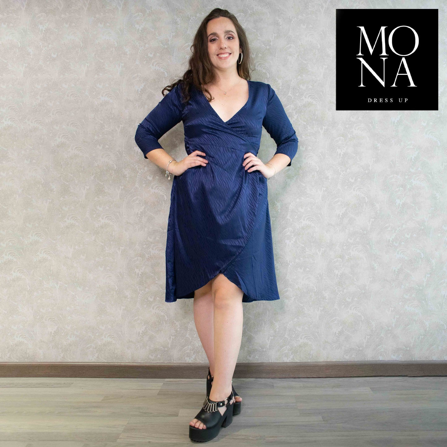 VESTIDO CORTO MILENA AZUL MARINO