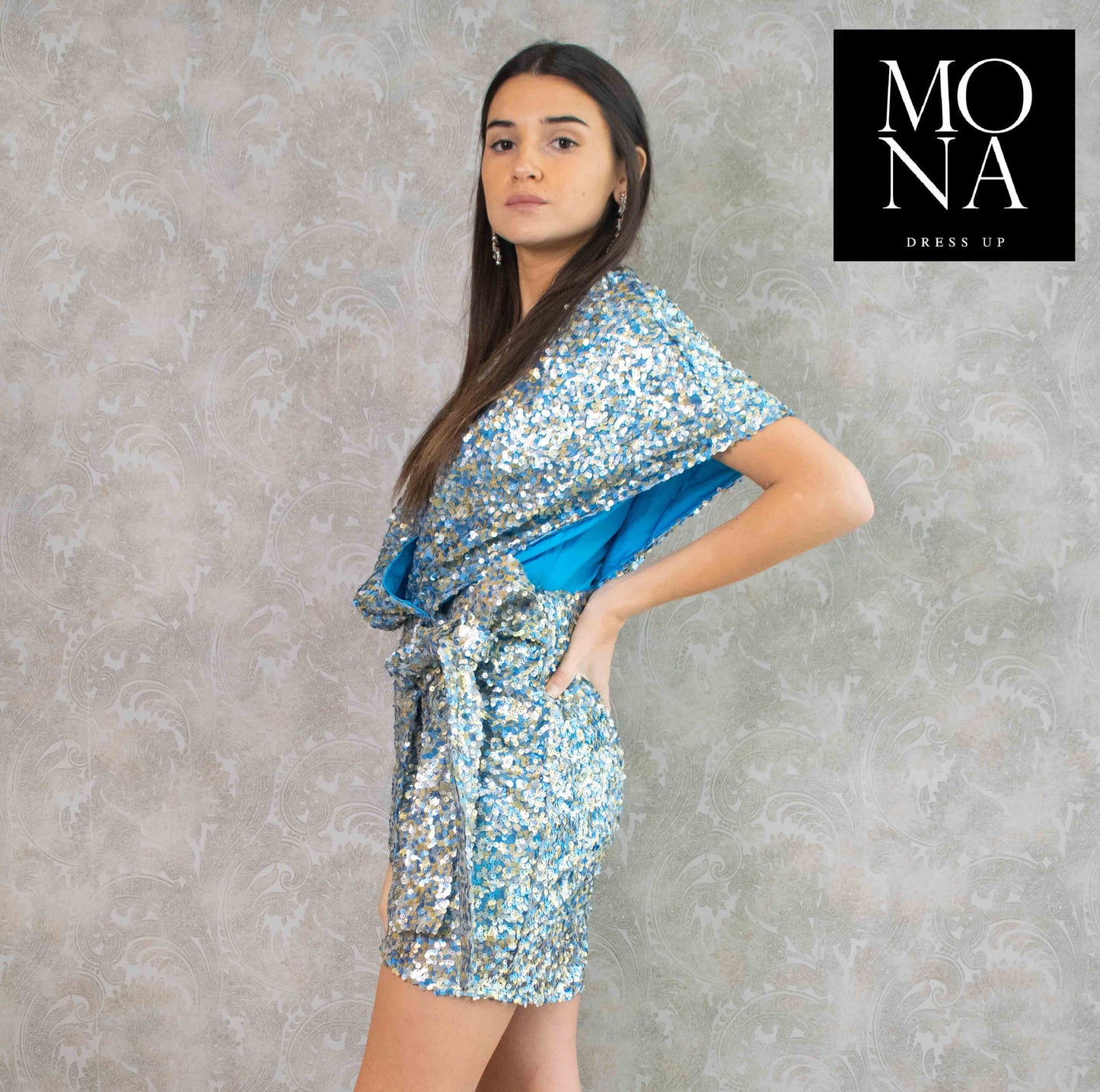 VESTIDO CORTO CAMILA CELESTE