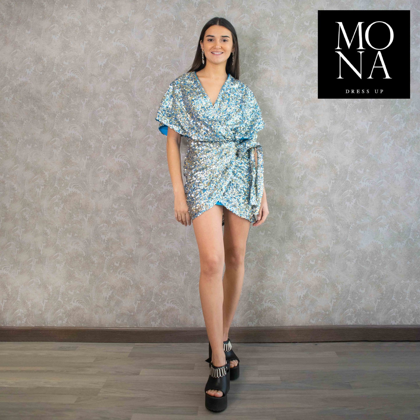 VESTIDO CORTO CAMILA CELESTE