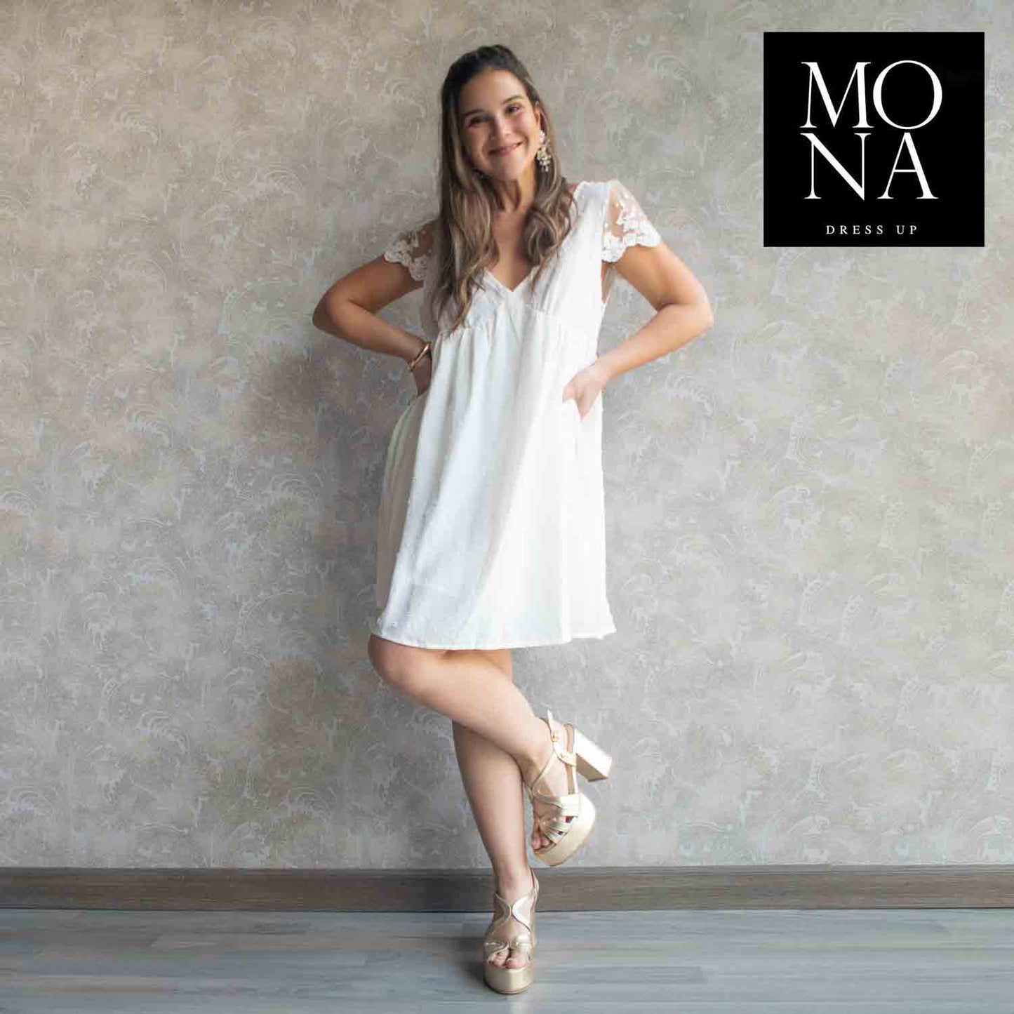 VESTIDO CORTO MARIA BLANCO