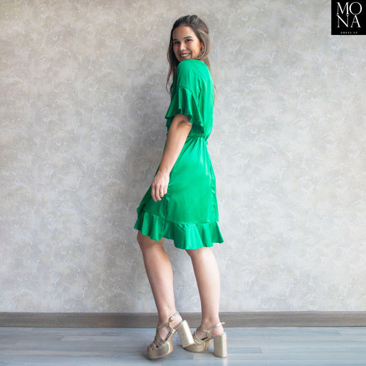 VESTIDO CORTO MAYA VERDE