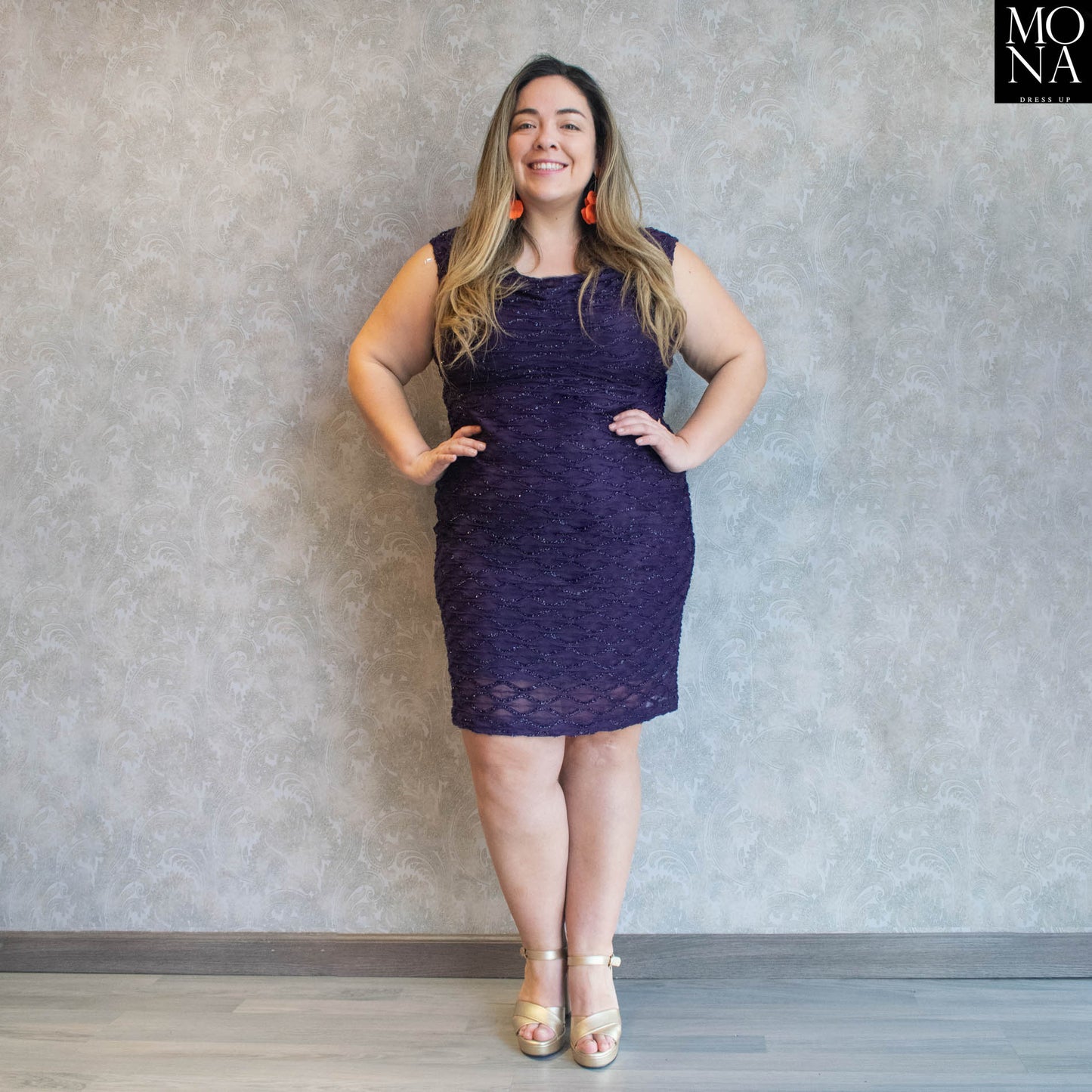 VESTIDO CORTO BETTINA MORADO