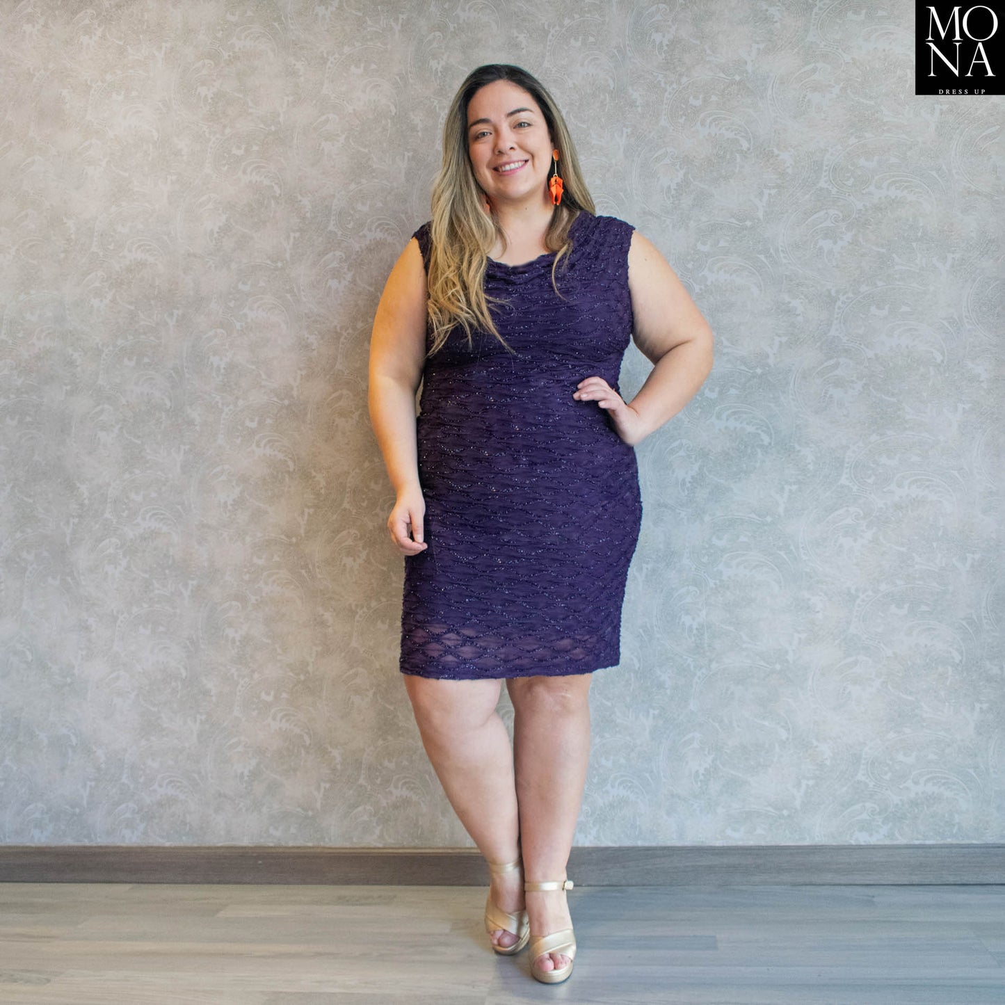 VESTIDO CORTO BETTINA MORADO