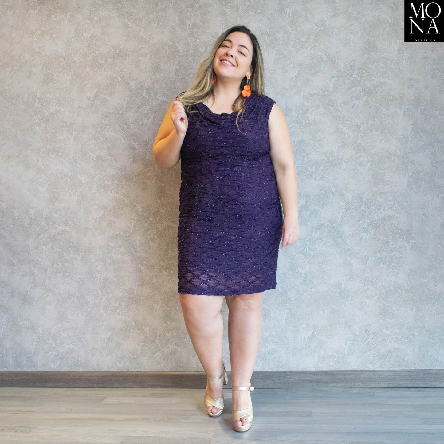 VESTIDO CORTO BETTINA MORADO