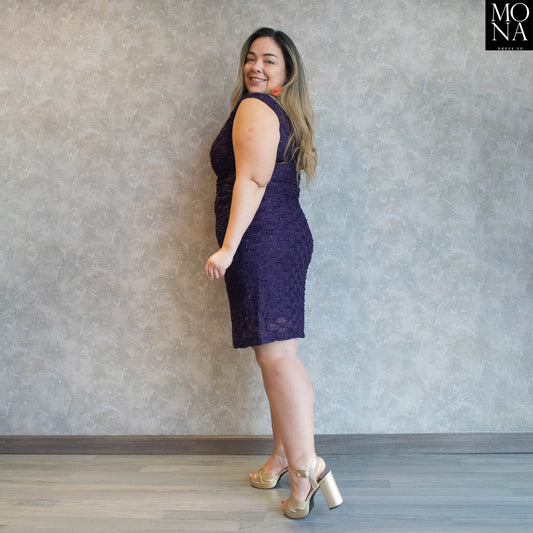 VESTIDO CORTO BETTINA MORADO
