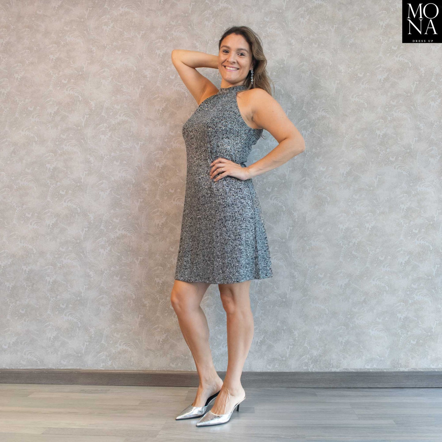 VESTIDO CORTO ABRIL GRIS