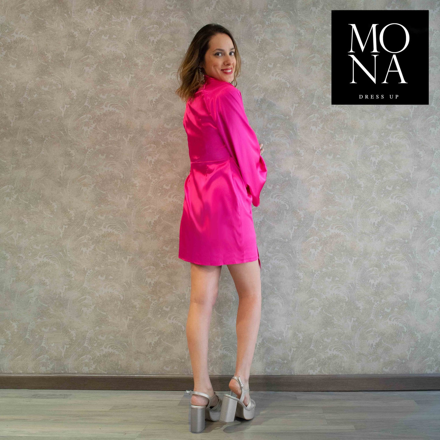 VESTIDO CORTO NINA FUCSIA