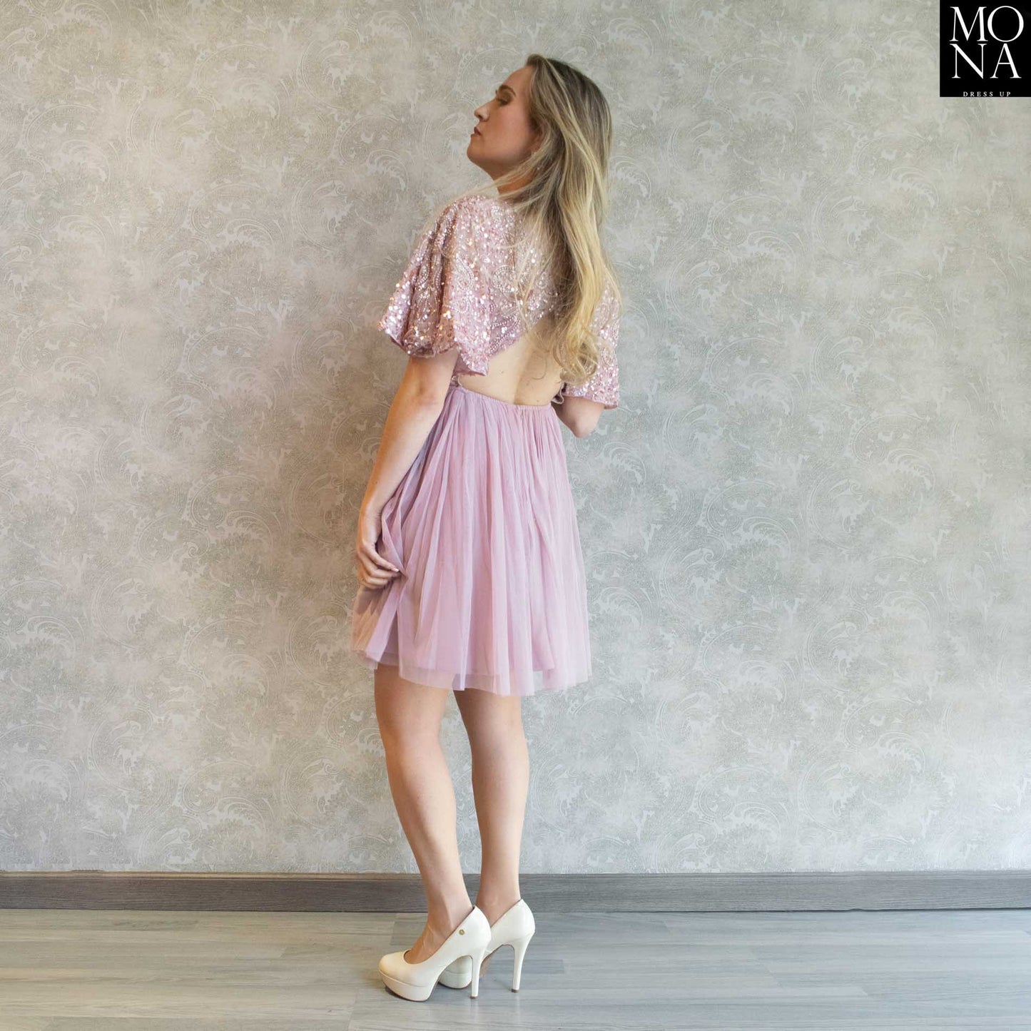 VESTIDO CORTO ALMUDENA ROSA