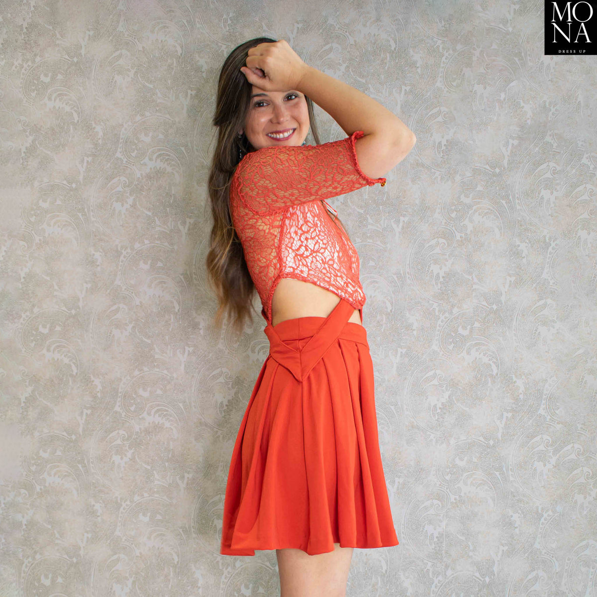 Vestido corto Piera rojo, foto 3 de 5