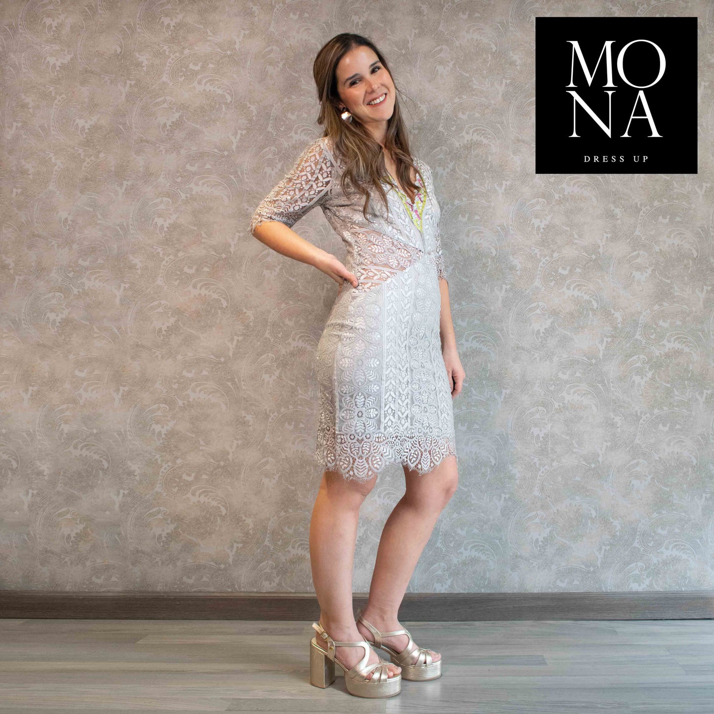 VESTIDO CORTO NEREA GRIS