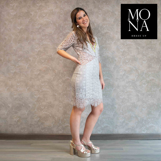 VESTIDO CORTO NEREA GRIS