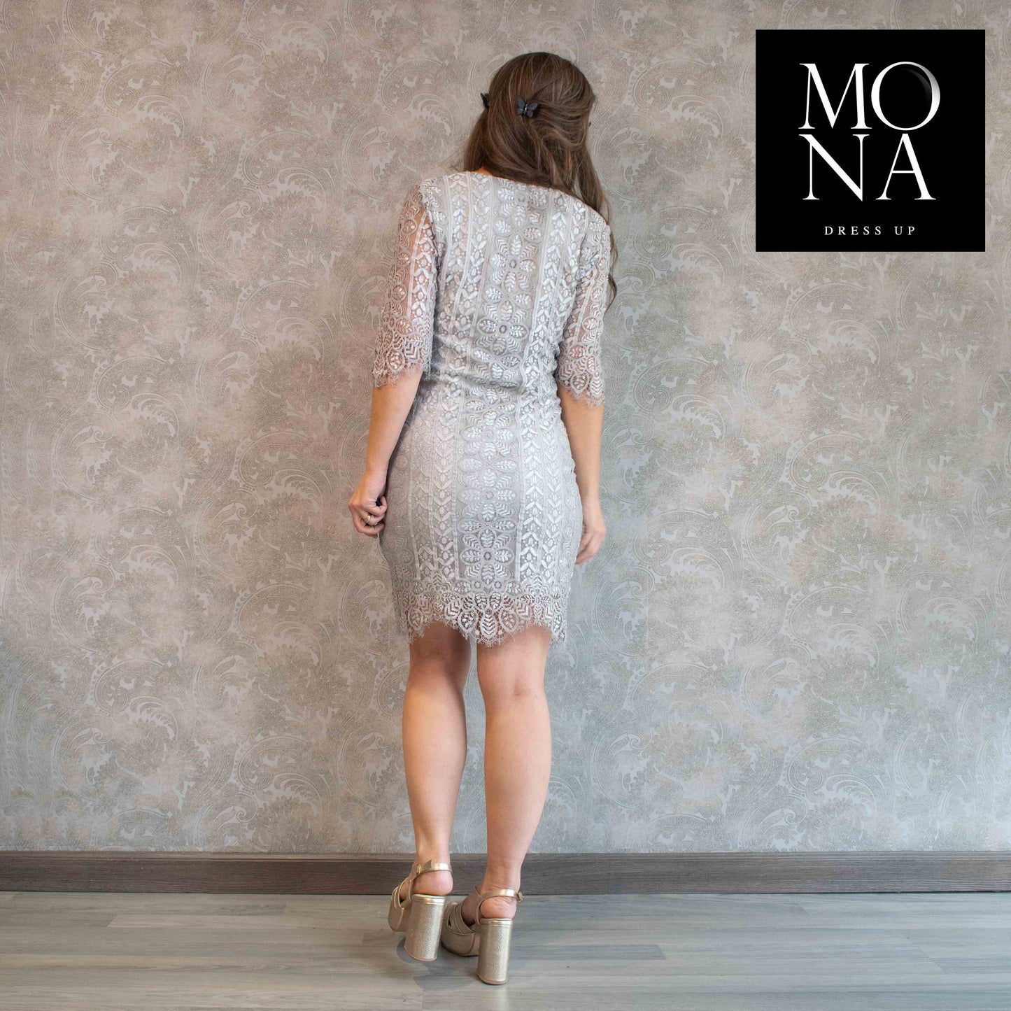VESTIDO CORTO NEREA GRIS