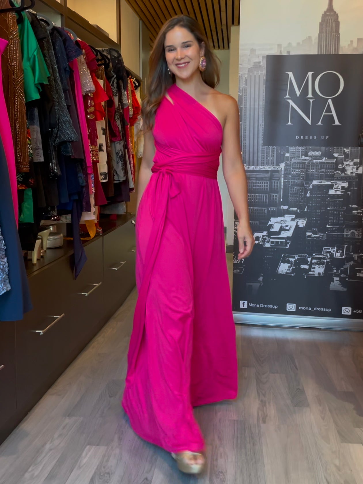 VESTIDO LARGO ESTELA FUCSIA