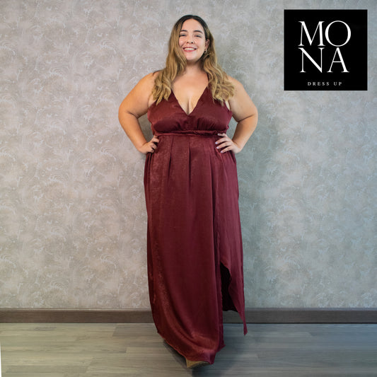 VESTIDO LARGO PILI BURDEO