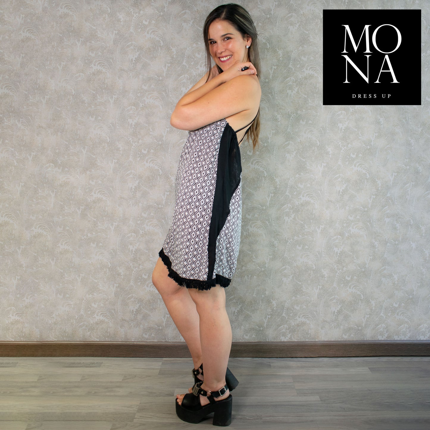 VESTIDO CORTO MARICEL GRIS