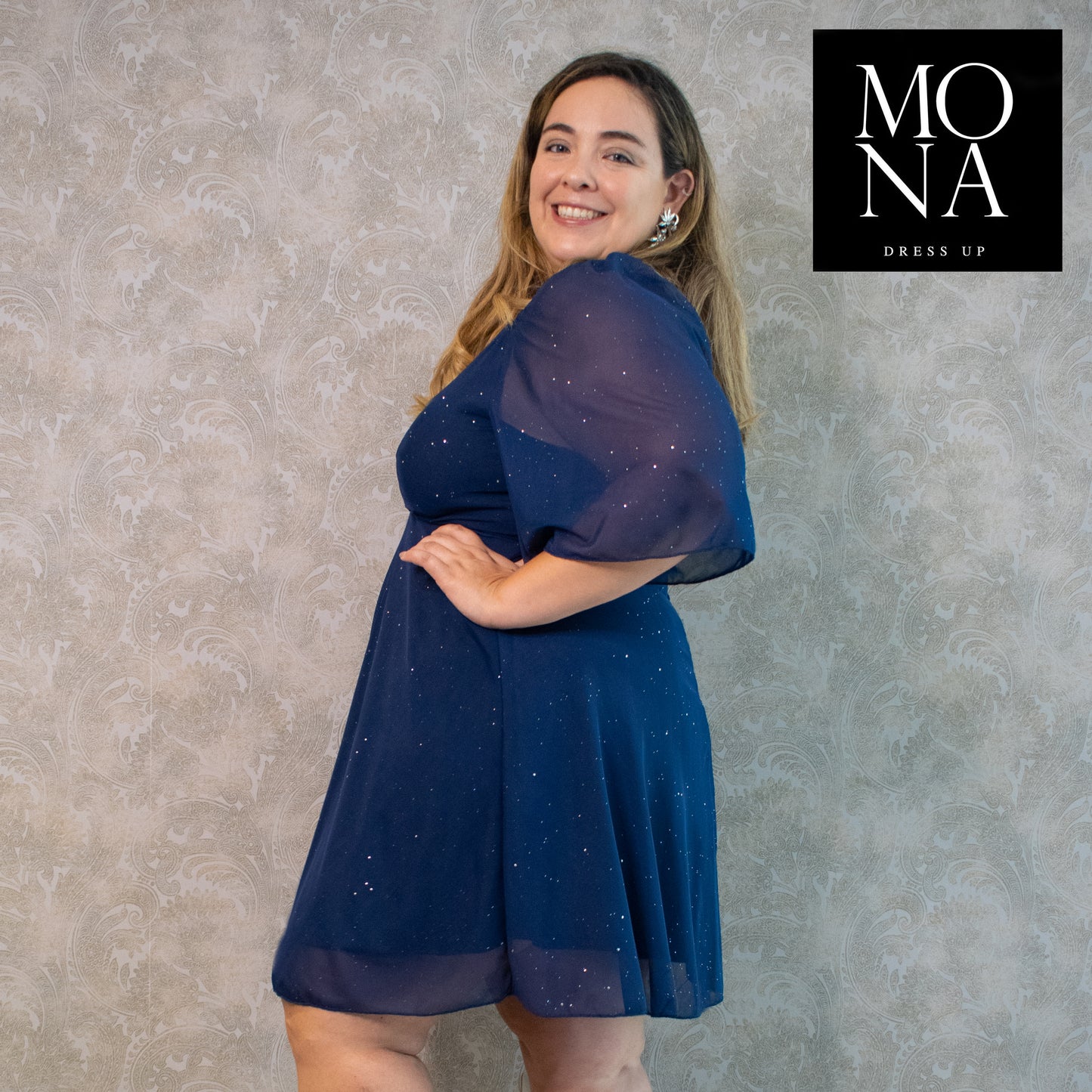 VESTIDO CORTO CARLA AZUL MARINO