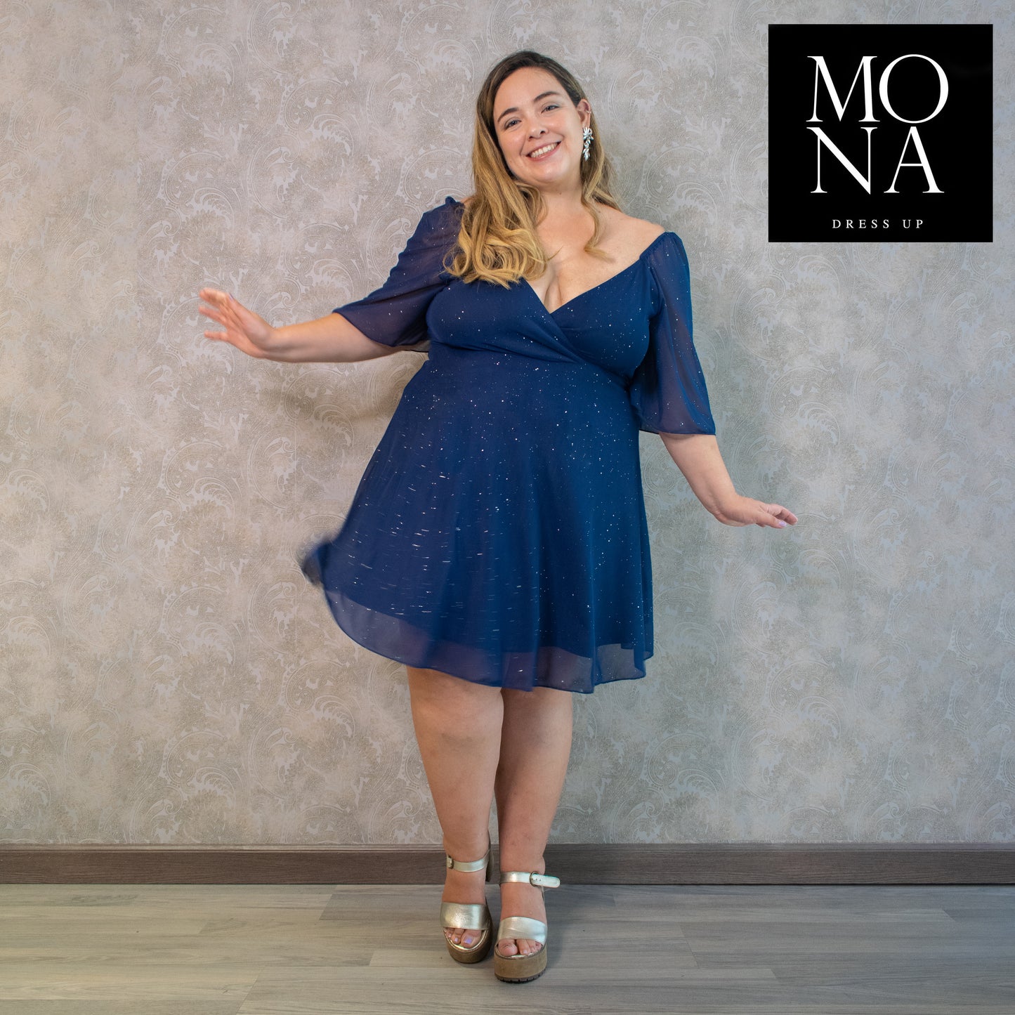 VESTIDO CORTO CARLA AZUL MARINO