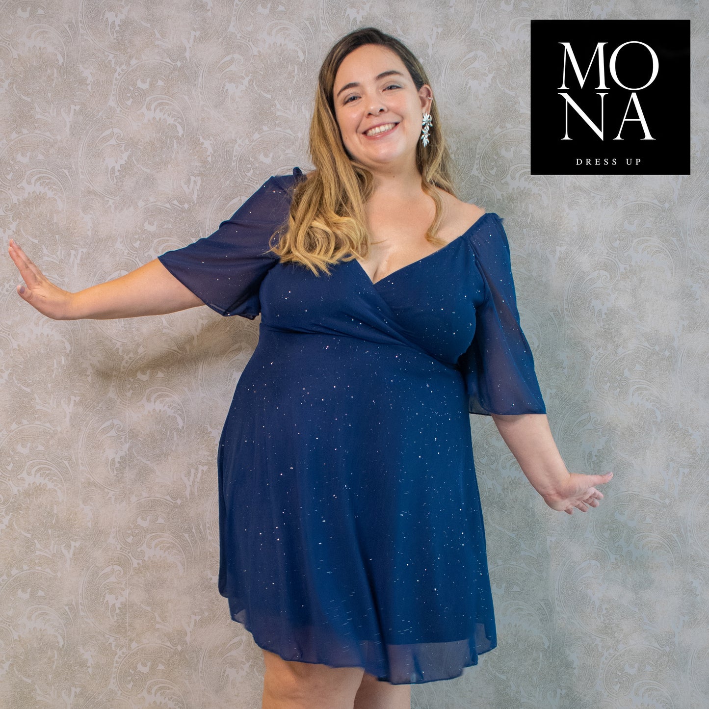 VESTIDO CORTO CARLA AZUL MARINO
